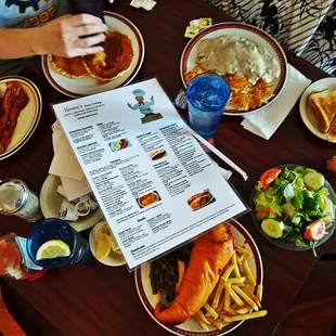 a table full of food