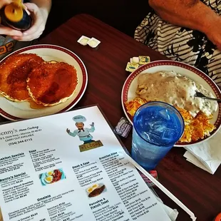 two people eating a meal