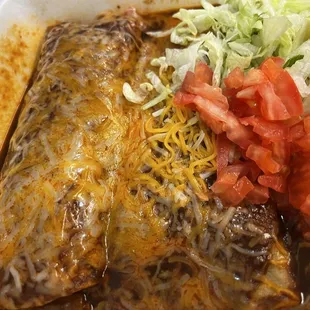 1 shredded beef  1 cheese enchiladas