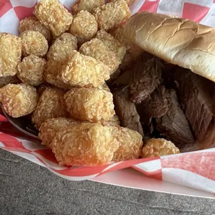Brisket with tots