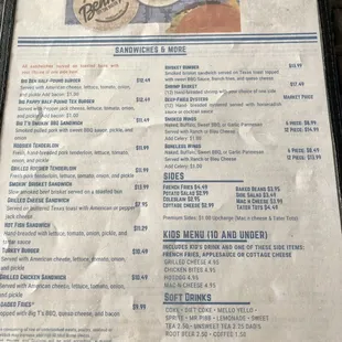 the menu