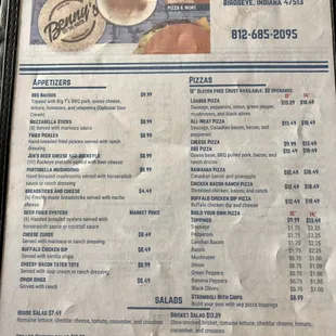 the menu