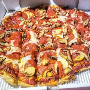 Pepperoni and mushroom