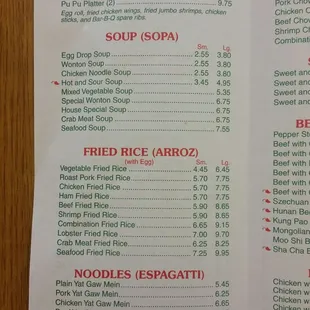 menu
