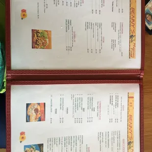 Benny&apos;s lunch menu
