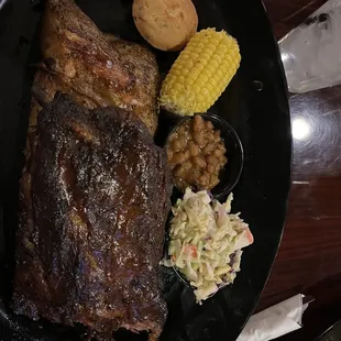 Ribs and chicken platter