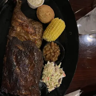 Ribs and chicken platter