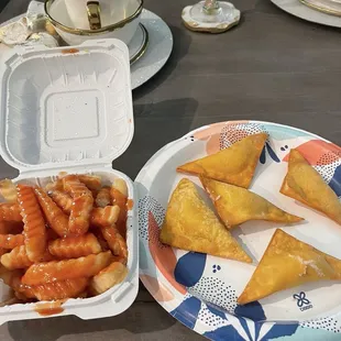 French Fries w/Mumbo Sauce; Crab Rangoon