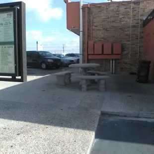 Employee seating in the rear of the building