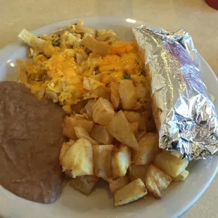 Chilaquiles breakfast plate