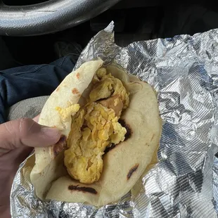 Potato and egg taco
