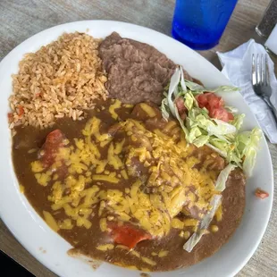Cheese enchiladas and tamales