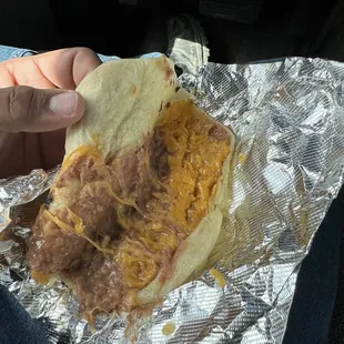 Bean and cheese taco