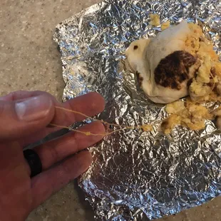 Hair in Breakfast taco