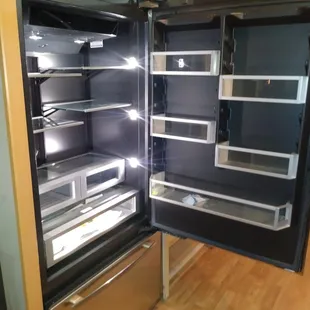 Jennair Refrigerator on Display here at our store. *All Floor models are on sale with warranty.