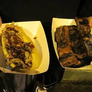 pulled pork and ribs