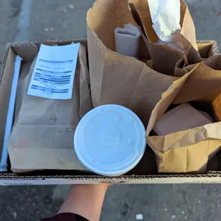 love the reused cardboard for takeout