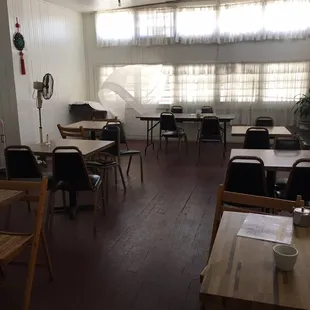 Upstairs seating area