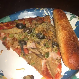 Pizza and Breadstick