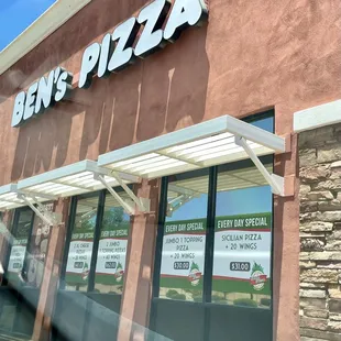 the front of the restaurant