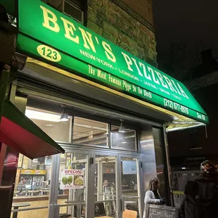 the front of the restaurant