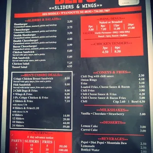menu