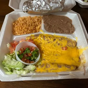 Beef enchilada plate