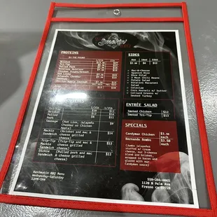 Their menu....
