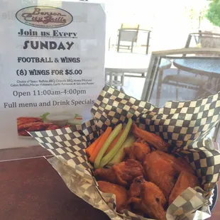 Wing basket! $5 on Sunday&apos;s during football season