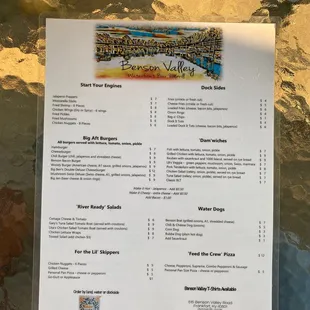 Food menu