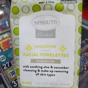 Facial towelettes from Sprouts!