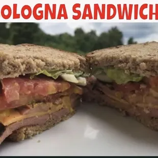Fried bologna sandwich