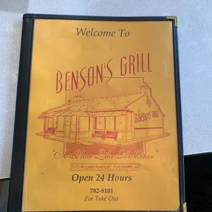 Cover of the Menu