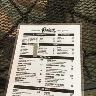menu