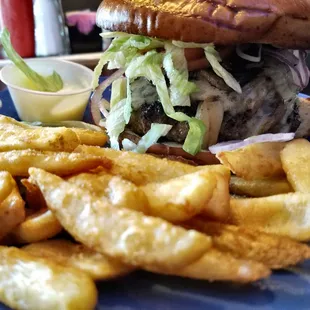 1 Up mushroom burger. Sub pretzel bun.