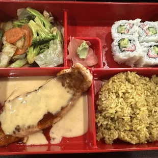 Salmon bento box
