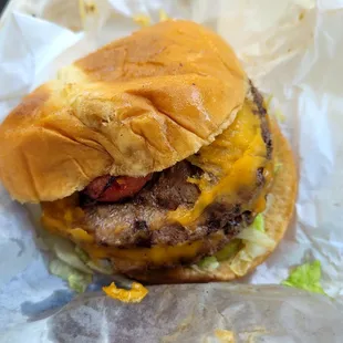 Superman burger-added hot link