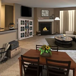 Living room with Fireplace