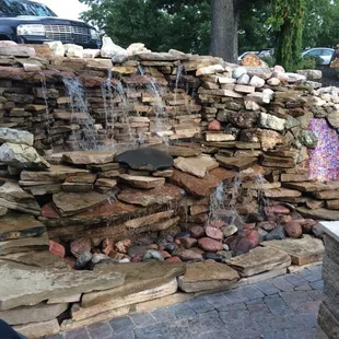 The waterfall on the patio