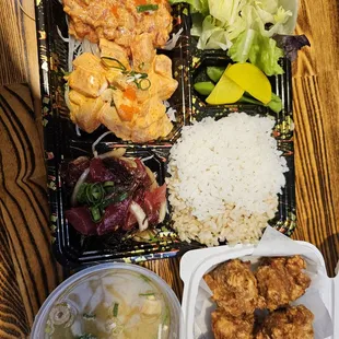 Poke combo w/ side karaage chicken