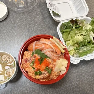 Salmon Sashimi Don