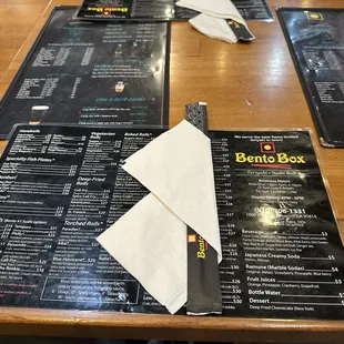 The menu