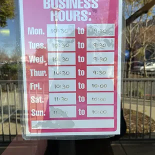 Business hours