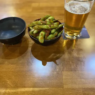 Do yourself a favor and go for the spicy edamame  Regular Edamame