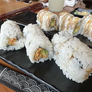 Tempura Roll and Spicy Dragon Roll
