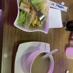 Miso Soup and salad