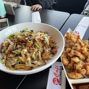 Calamari + yakisoba teriyaki noodles