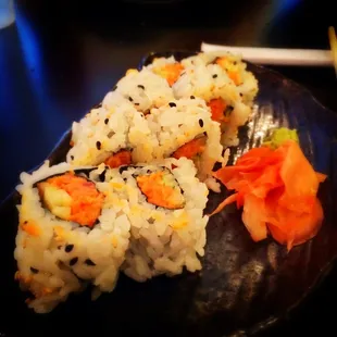 Awesome spicy tuna roll.  Love this place.