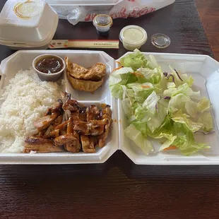 Teriyaki Chicken Bento Bowl with salad...yum