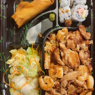 Chicken and Shrimp Teriyaki Deluxe with fried rice
